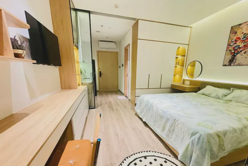 Sun Cosmo Residence 1-Bedroom 28m² for rent in Bac My Phu, Da Nang — bedroom