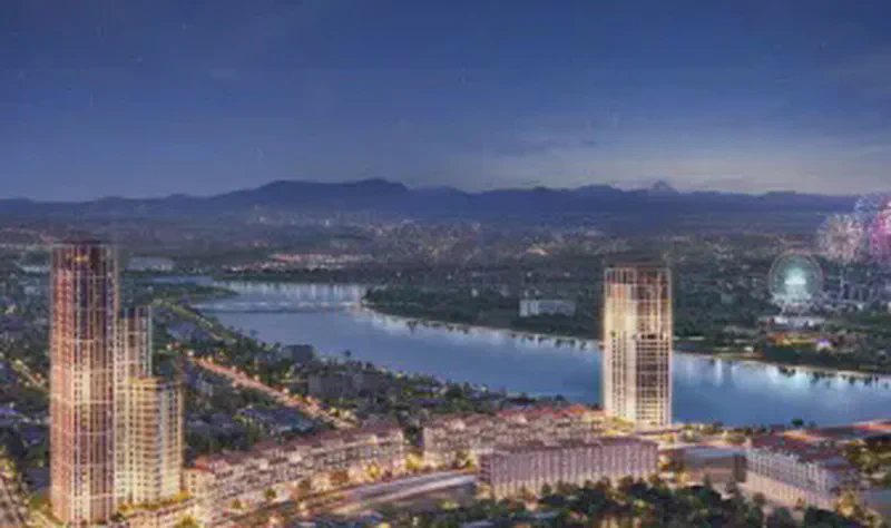 Sun Cosmo Residence Dragon Bridge View 1-Bedroom 35m² for rent in Bac My Phu, Da Nang — kitchen and dining