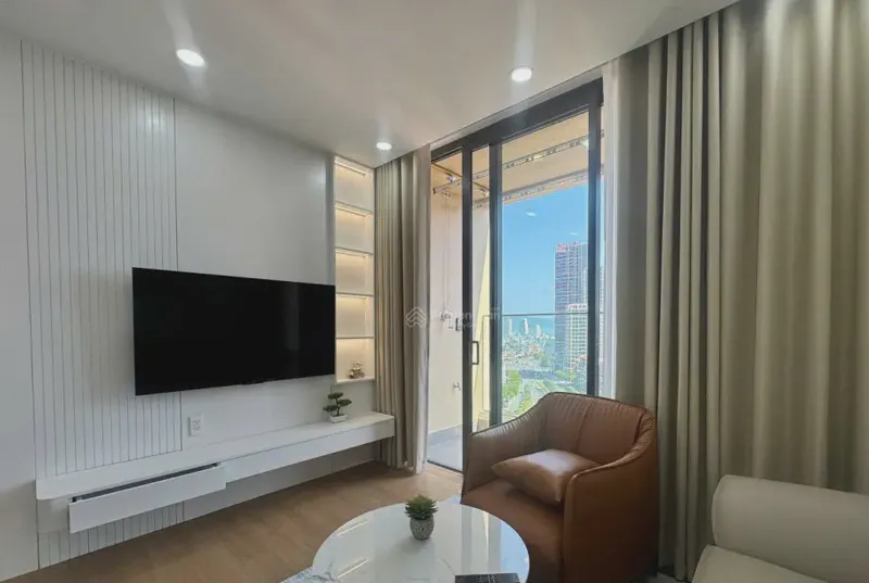 Sun Cosmo Residence River View 1-Bedroom 50m² for rent in Bac My Phu, Da Nang — living area