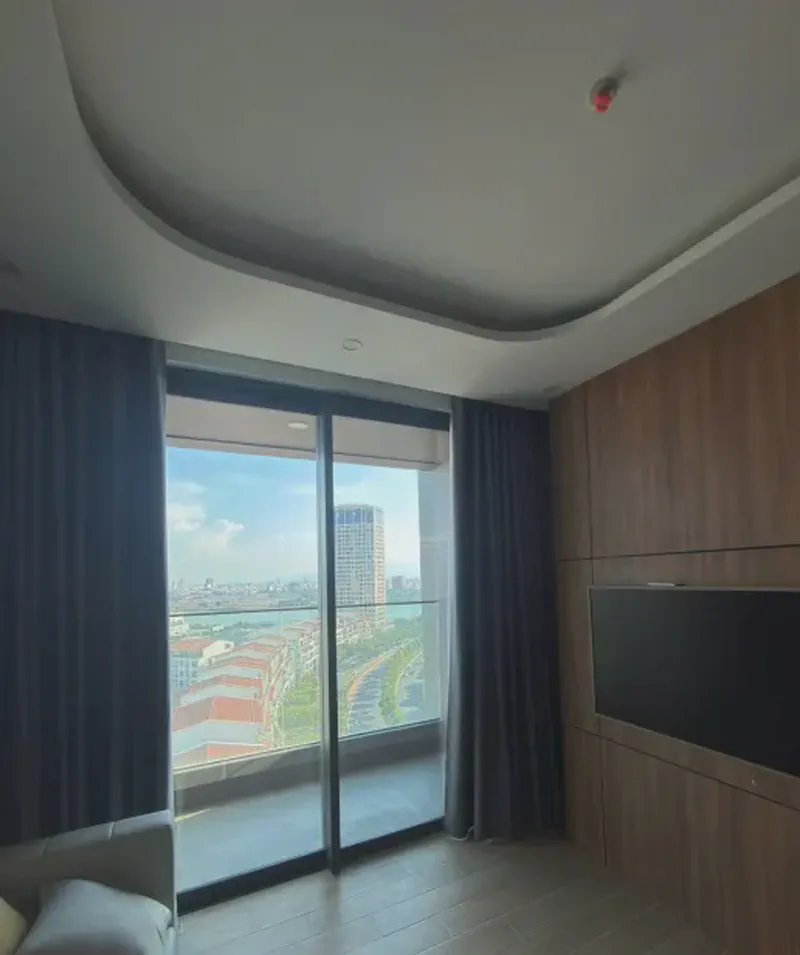 Sun Cosmo Residence River View 2-Bedroom 70m² for rent in Bac My Phu, Da Nang — living area