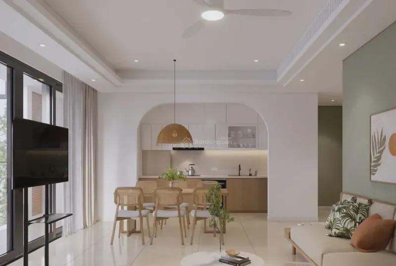 Sun Cosmo Residence Sea View 3-Bedroom 99m² for rent in Bac My Phu, Da Nang — living area