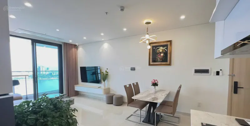 Sun Ponte Residence River View 2-Bedroom 76m² for rent in An Hai Nam, Da Nang — living area