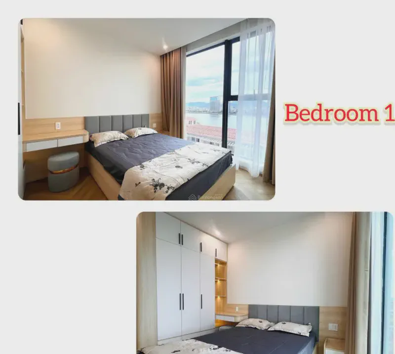 Sun Ponte Residence 3-Bedroom 100m² for rent in An Hai Nam, Da Nang — living area